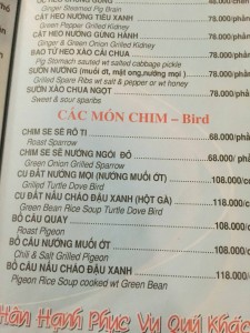 Birds on the Menu